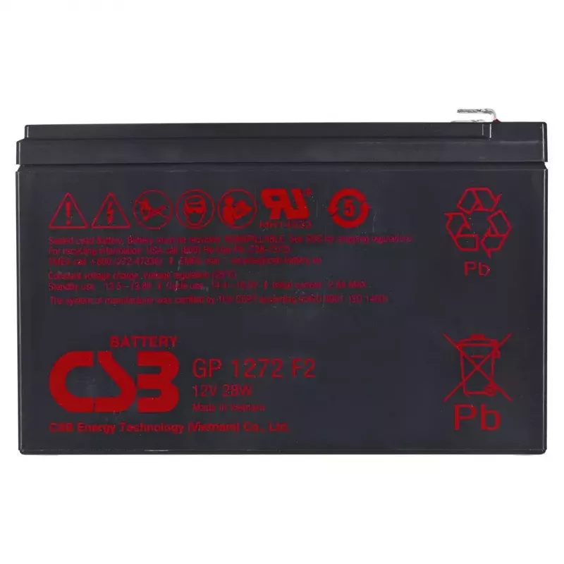 Versiegelte Blei-Säure-Batterie HITACHI GP1272F2 12V 7,2Ah für USV und Backup-Stromversorgung, FASTON 250
