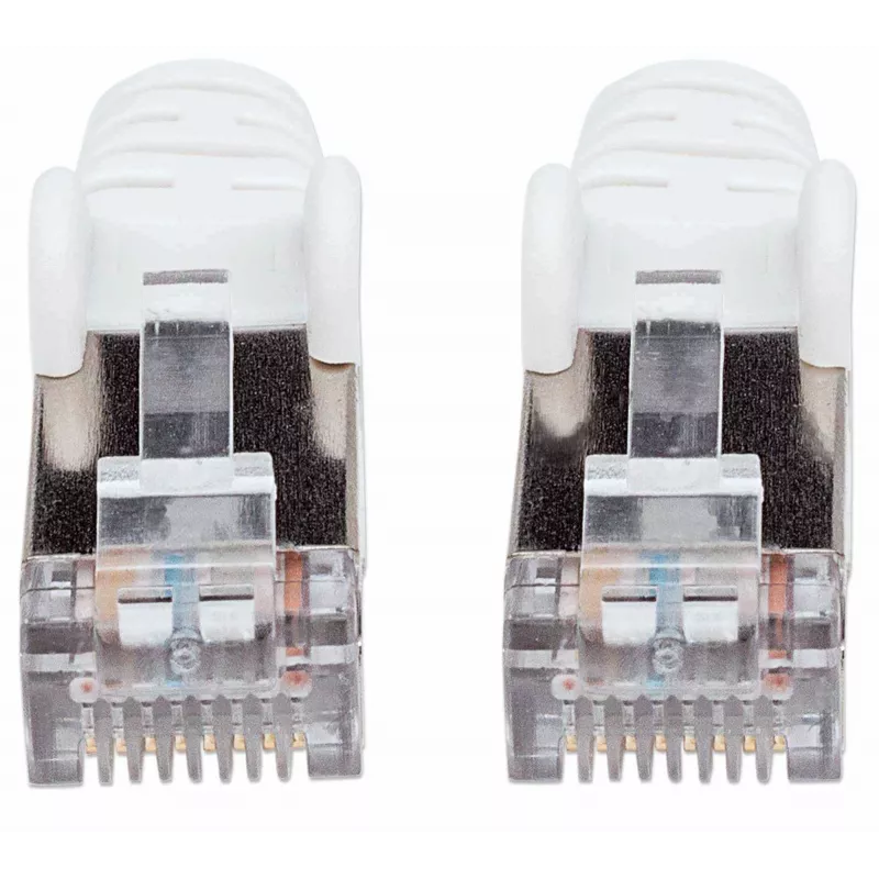 Intellinet Netzwerk-Patchkabel, Cat7-Kabel/Cat6A-Stecker, 20 m, Weiß, Kupfer, S/FTP, LSOH / LSZH, PVC, RJ45, vergoldete Kontakte, rastnasenfrei, Knickschutztülle, lebenslange Garantie