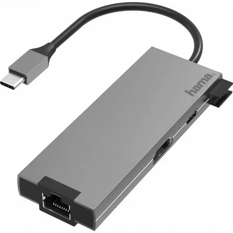 Hama 00200109 Laptop-Dockingstation/Port-Replikator USB 3.2 Gen 1 (3.1 Gen 1) Type-C Grau