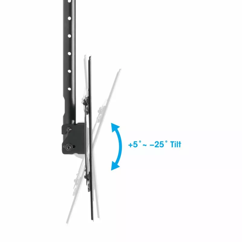Manhattan Deckenhalterung für Fernseher und Monitore, Für Bildschirme: 37 bis 65 Zoll, Höhenverstellbar: 70–157 cm, VESA-Kompatibilität: alle zwischen 200x200 und 600x400 mm – prüfen Sie die Abmessungen der vier Befestigungslöcher auf der Bildschirmrückseite, um sicherzustellen, dass sie passt, Max. 50 kg, LFD, Halterung