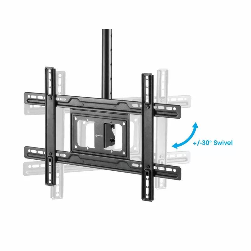 Manhattan Deckenhalterung für Fernseher und Monitore, Für Bildschirme: 37 bis 65 Zoll, Höhenverstellbar: 70–157 cm, VESA-Kompatibilität: alle zwischen 200x200 und 600x400 mm – prüfen Sie die Abmessungen der vier Befestigungslöcher auf der Bildschirmrückseite, um sicherzustellen, dass sie passt, Max. 50 kg, LFD, Halterung