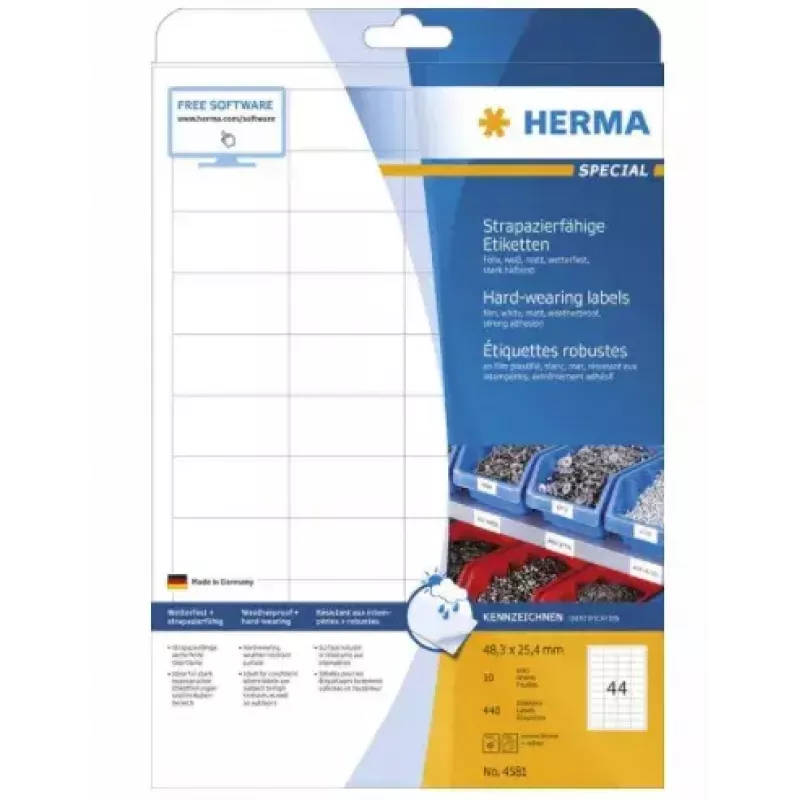Selbstklebendes Druckeretikett HERMA 4581