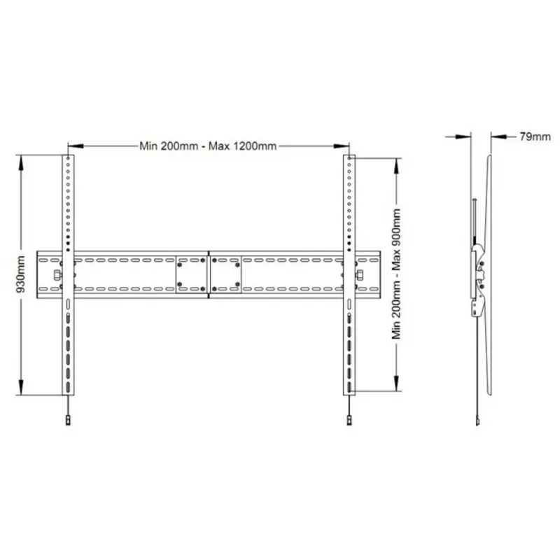 Wandhalterung Multibrackets M Universal Tilt SD MAX für 63–110 Zoll Bildschirme, VESA 200x300–1200x900, max. Belastung 125 kg