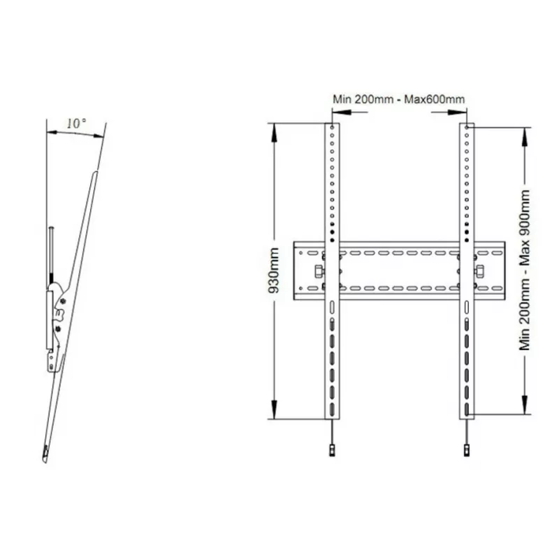 Wandhalterung Multibrackets M Universal Tilt SD MAX für 63–110 Zoll Bildschirme, VESA 200x300–1200x900, max. Belastung 125 kg