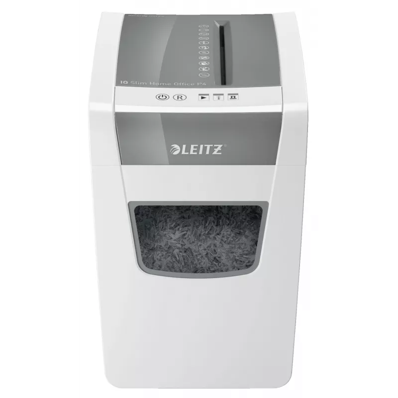 Leitz IQ schlank Home Office Aktenvernichter P4, Kreuzschnitt, 22 cm, 4 x 28 mm, 23 L, 225 Blatt, 58 dB