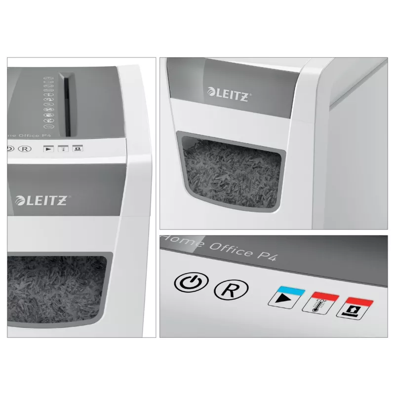 Leitz IQ schlank Home Office Aktenvernichter P4, Kreuzschnitt, 22 cm, 4 x 28 mm, 23 L, 225 Blatt, 58 dB