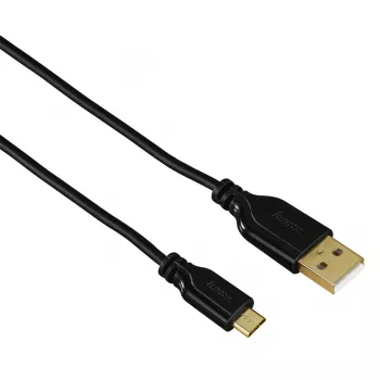 Hama 0,75m, USB2.0-A/USB2.0 Micro-B USB-Kabel USB A Micro-USB B Schwarz