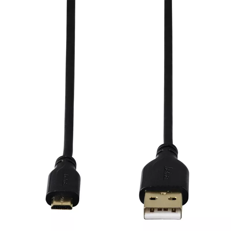 Hama 0,75m, USB2.0-A/USB2.0 Micro-B USB-Kabel USB A Micro-USB B Schwarz