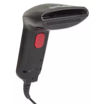 Manhattan Contact CCD Handheld-Barcode-Scanner, USB, 60 mm Scanbreite, Kabel 152 cm, max. Umgebungslicht 5.000 Lux (Sonnenlicht), Schwarz, Drei Jahre Garantie
