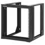 Intellinet 19-Zoll Wandmontage Open-Frame Netzwerkschrank, 9HE, Frontklappbarer Schwenkrahmen, flach verpackt, 2-Pfosten, 450 mm Tiefe, Schwarz RAL 9004
