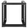 Intellinet 19-Zoll Wandmontage Open-Frame Netzwerkschrank, 9HE, Frontklappbarer Schwenkrahmen, flach verpackt, 2-Pfosten, 450 mm Tiefe, Schwarz RAL 9004