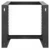 Intellinet 19-Zoll Wandmontage Open-Frame Netzwerkschrank, 9HE, Frontklappbarer Schwenkrahmen, flach verpackt, 2-Pfosten, 450 mm Tiefe, Schwarz RAL 9004