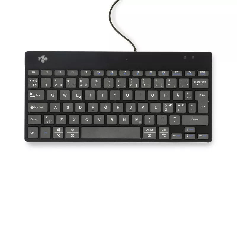R-Go Tools Ergonomische Tastatur R-Go Compact Break, kompakte Tastatur mit Pausensoftware, QWERTY (NORDIC), kabelgebunden, schwarz