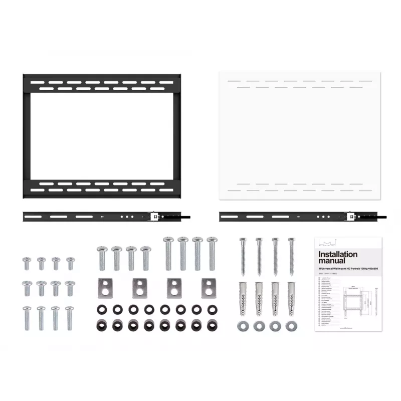 Wandhalterung MULTIBRACKETS M Universal HD Portrait für 60-Zoll- bis 100-Zoll-Bildschirme, VESA 200x200–400x600, Traglast 100 kg, schwarz