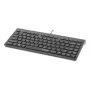 Manhattan schlank Kabelgebundene USB-Minitastatur, 12 Multimedia-/Funktionstasten, integriertes 1,5 m USB-A-Kabel, kompaktes Low-Profile-Format, für PC und Laptop, Schwarz
