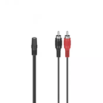 Hama 00205186 Audiokabel 0,1 m 2 x RCA 3,5 mm Schwarz, Rot