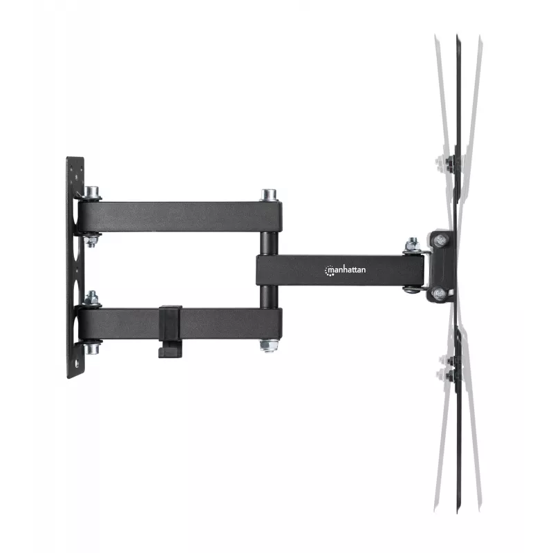 Manhattan Wandhalterung für TV & Monitore (Vollbeweglich), Für Bildschirme von 32 Zoll bis 55 Zoll, VESA-Kompatibilität: alles zwischen 100x100 mm und 400x400 mm – Überprüfen Sie die Abmessungen der vier Befestigungslöcher auf der Rückseite des Bildschirms, um sicherzustellen, dass es passt, Max. 30 kg, Schwarz, Halterung