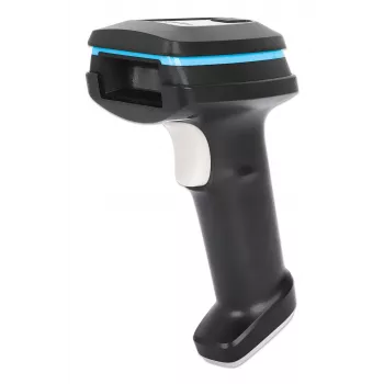 Manhattan Wireless 2D-Hand-Barcodescanner, 250 mm Scantiefe, bis zu 80 m effektive Reichweite (Sichtlinie), max. Umgebungslicht 100.000 Lux (Sonnenlicht), Schwarz, Ladekabel (USB-A auf USB-C zum Gerät) 1 m inklusive, drei Jahre Garantie