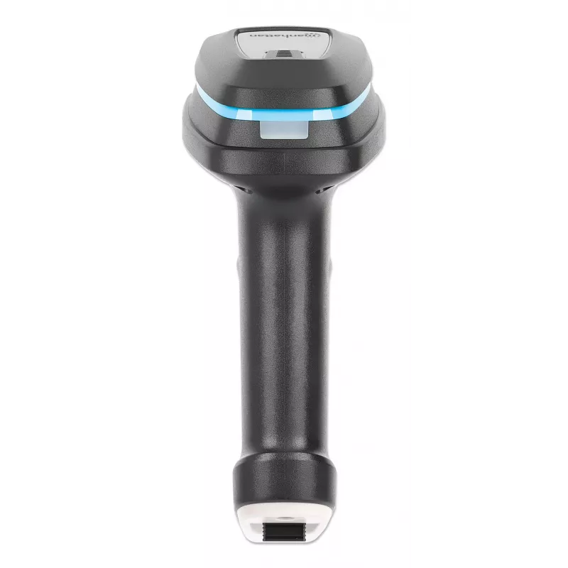 Manhattan Wireless 2D-Hand-Barcodescanner, 250 mm Scantiefe, bis zu 80 m effektive Reichweite (Sichtlinie), max. Umgebungslicht 100.000 Lux (Sonnenlicht), Schwarz, Ladekabel (USB-A auf USB-C zum Gerät) 1 m inklusive, drei Jahre Garantie