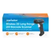 Manhattan Wireless 2D-Hand-Barcodescanner, 250 mm Scantiefe, bis zu 80 m effektive Reichweite (Sichtlinie), max. Umgebungslicht 100.000 Lux (Sonnenlicht), Schwarz, Ladekabel (USB-A auf USB-C zum Gerät) 1 m inklusive, drei Jahre Garantie