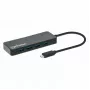 Manhattan USB-C Dock/Hub, Anschlüsse (x7): USB-A (x7), 5 Gbit/s (USB 3.2 Gen1, auch USB 3.0 genannt), externes Netzteil nicht erforderlich, universell für alle Geräte, Kabel 15 cm, SuperSpeed USB, Schwarz, drei Jahre Garantie