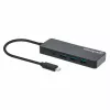 Manhattan USB-C Dock/Hub, Anschlüsse (x7): USB-A (x7), 5 Gbit/s (USB 3.2 Gen1, auch USB 3.0 genannt), externes Netzteil nicht erforderlich, universell für alle Geräte, Kabel 15 cm, SuperSpeed USB, Schwarz, drei Jahre Garantie