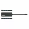 Manhattan USB-C Dock/Hub, Anschlüsse (x7): USB-A (x7), 5 Gbit/s (USB 3.2 Gen1, auch USB 3.0 genannt), externes Netzteil nicht erforderlich, universell für alle Geräte, Kabel 15 cm, SuperSpeed USB, Schwarz, drei Jahre Garantie