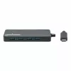 Manhattan USB-C Dock/Hub, Anschlüsse (x7): USB-A (x7), 5 Gbit/s (USB 3.2 Gen1, auch USB 3.0 genannt), externes Netzteil nicht erforderlich, universell für alle Geräte, Kabel 15 cm, SuperSpeed USB, Schwarz, drei Jahre Garantie