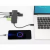 Manhattan USB-C Dock/Hub, Anschlüsse (x7): USB-A (x7), 5 Gbit/s (USB 3.2 Gen1, auch USB 3.0 genannt), externes Netzteil nicht erforderlich, universell für alle Geräte, Kabel 15 cm, SuperSpeed USB, Schwarz, drei Jahre Garantie