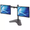 Manhattan Dual Desk Mount für TV & Monitore (Full Motion), Standmontage, Für Bildschirme: 10-27 Zoll, VESA-Kompatibilität: 75x75 und 100x100 mm - überprüfen Sie die Abmessungen der vier Befestigungslöcher auf der Rückseite des Bildschirms, um sicherzustellen, dass sie passen, Max. 8 kg (je), Schwarz, Halterung