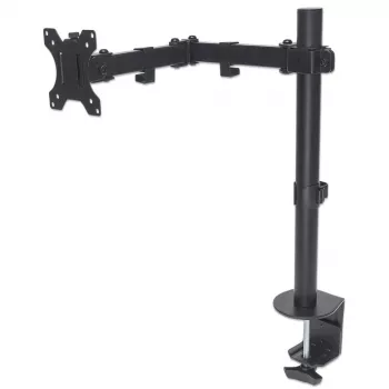 Manhattan Desk Mount für TV & Monitore (Full Motion), Für Bildschirme 13 Zoll bis 27 Zoll, Klemmbefestigung am Schreibtisch, VESA-Kompatibilität: 75x75 mm und 100x100 mm – überprüfen Sie die Abmessungen der vier Montagelöcher auf der Rückseite des Bildschirms, um sicherzustellen, dass er passt, Max. 8 kg, Halterung, Lebenslange Garantie
