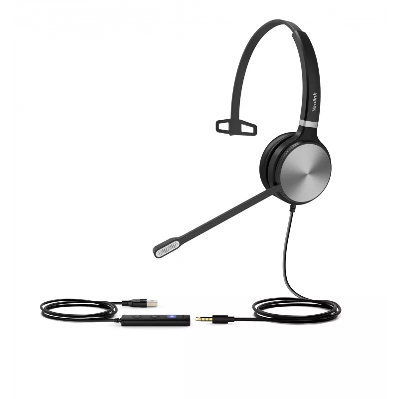Yealink UH36 Mono Teams Headset Kabelgebunden Head-Band Büro/Callcenter USB Typ-A Schwarz, Silber