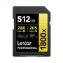 Lexar Professional 1800x 512 GB UHS-II SDXC-Karte (GOLD-Serie), bis zu 280 MB/s Lesen, 205 MB/s Schreiben, V60, U3, Klasse 10, für DSLR/spiegellose Kameras