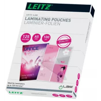 Leitz iLAM Premium Glossy A5 Laminierfolien, 125 Mikron, 100er-Pack
