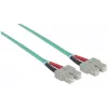 Intellinet Glasfaser-Patchkabel, OM3, SC/SC, 1 m, Aqua, Duplex, Multimode, 50/125 µm, LSZH, Faser, lebenslange Garantie