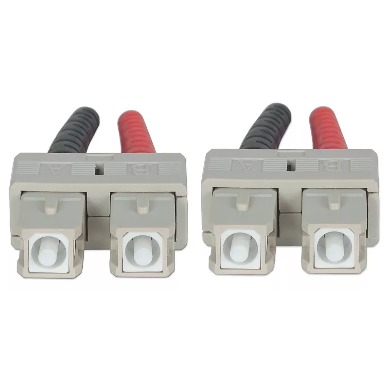 Intellinet Glasfaser-Patchkabel, OM3, SC/SC, 1 m, Aqua, Duplex, Multimode, 50/125 µm, LSZH, Faser, lebenslange Garantie