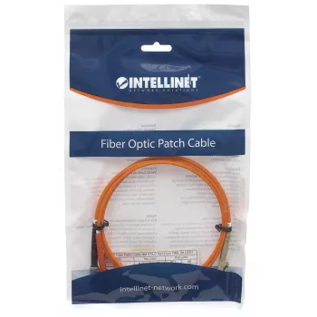 Intellinet Glasfaser-Patchkabel, OM2, LC/ST, 2 m, Orange, Duplex, Multimode, 50/125 µm, LSZH, Faser, Lebenslange Garantie