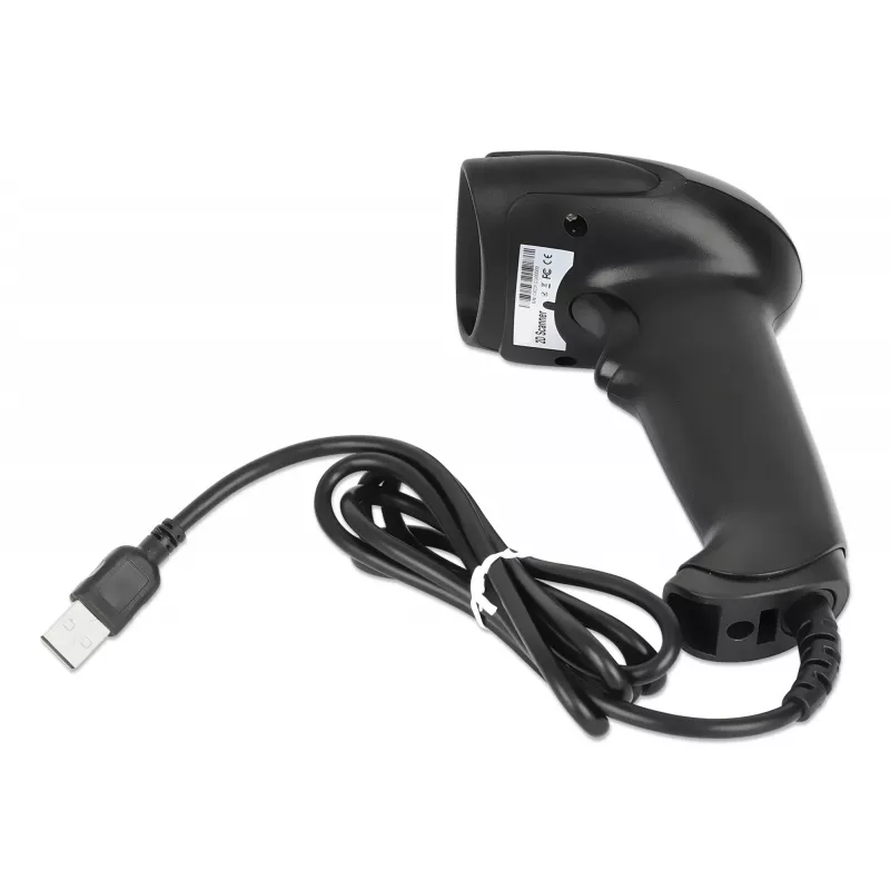 Manhattan Contact CCD Handheld-Barcodescanner, USB, 60 mm Scanbreite, Kabel 1,52 m, max. Umgebungslicht 5.000 Lux (Sonnenlicht), Schwarz, drei Jahre Garantie