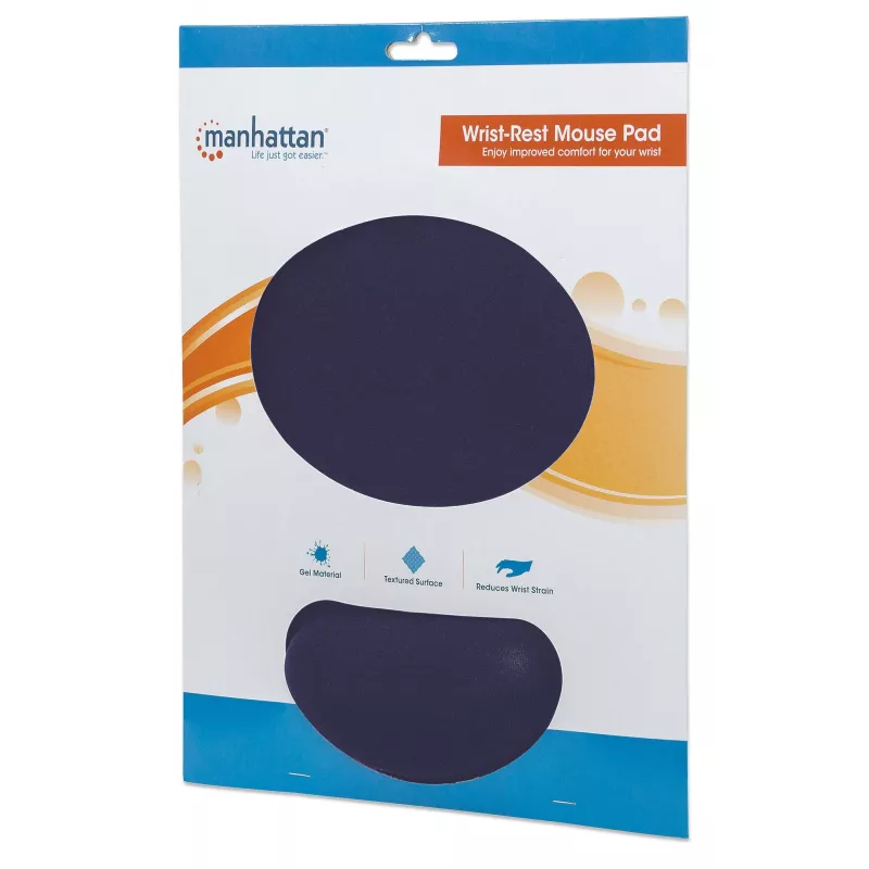 Manhattan Handgelenkstütze und Mauspad, Blau, 241 × 203 × 40 mm, rutschfeste Unterlage, Lebenslange Garantie, Kartonverpackung