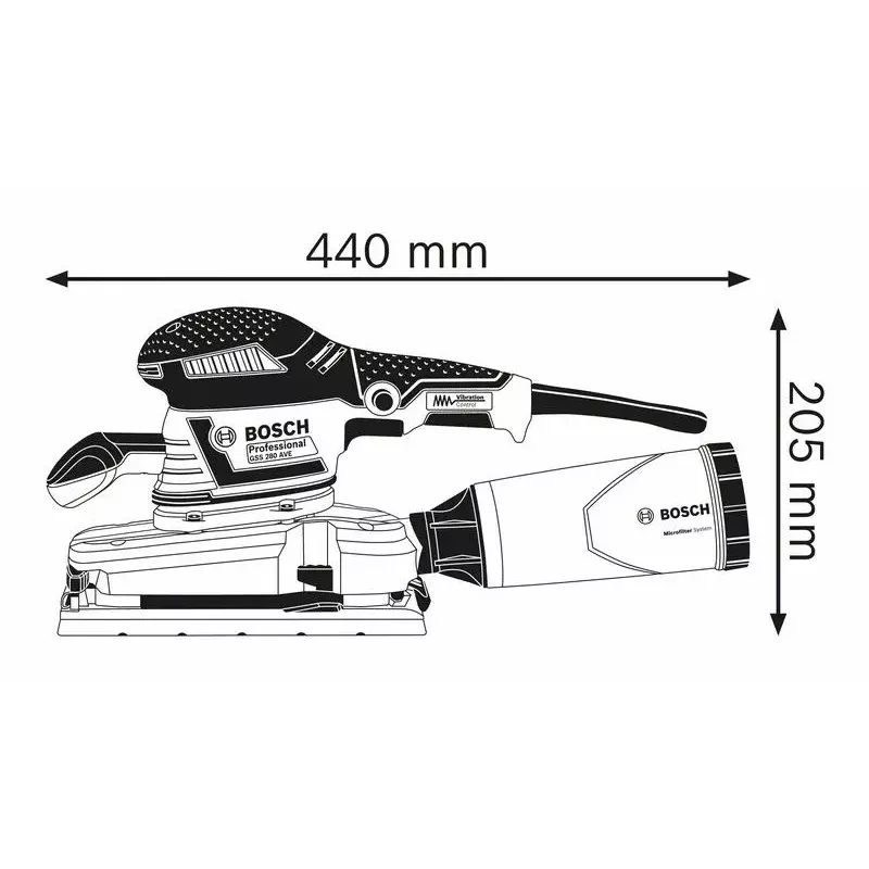 Bosch 0 601 292 901 Tragbarer Schwingschleifer Exzenterschleifer 11000 U/min 22000 U/min