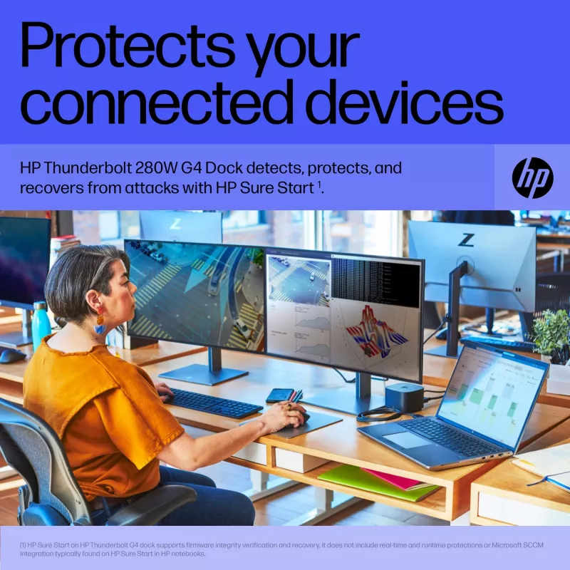 HP Thunderbolt Dock 280W G4 Kabelgebundene Dockingstation Thunderbolt 4 Schwarz