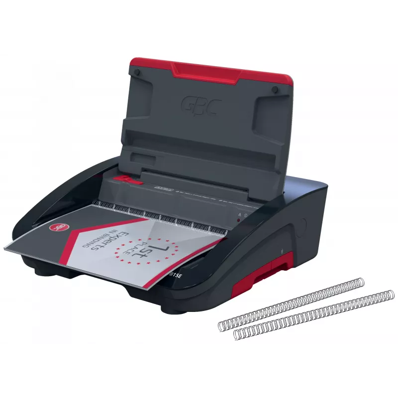 GBC WireBind® WB15E Elektrische Bindemaschine, Drahtbindemaschine, Elektrisch, 125 Blatt, Schwarz, Rot