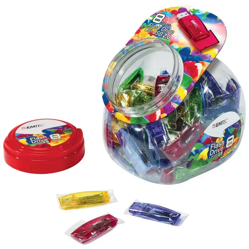 USB-Flash-Laufwerk Emtec 8GB USB Typ-A C410 Color Mix Candy Jar