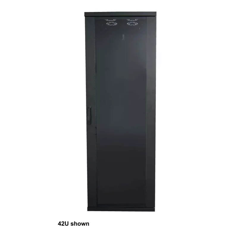 Intellinet 19 Zoll Netzwerkschrank – freistehend (Basic), 32HE, 600 x 800 mm (Breite x Tiefe), Schwarz, Flatpack, max. 600 kg, Einpunkt-Türschloss, ein Schloss pro Seitenwand, nutzbare Tiefe 123 bis 573 mm, Rack, IP20, Stahl