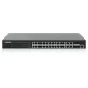 Intellinet 24-Port Gigabit Ethernet PoE+ Web-Managed Switch mit 4 Gigabit Combo Base-T/SFP-Ports, IEEE 802.3at/af Power over Ethernet (PoE+/PoE) konform, 370 W, Endspan, 19-Zoll-Rackmount