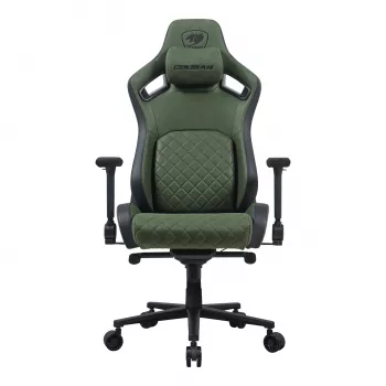 Universal-Gaming-Stuhl Cougar DEFENSOR S ARMY Grün F — gepolsterter Sitz, 150 kg max, B 760 × T 690 mm, H 129,5–137 cm