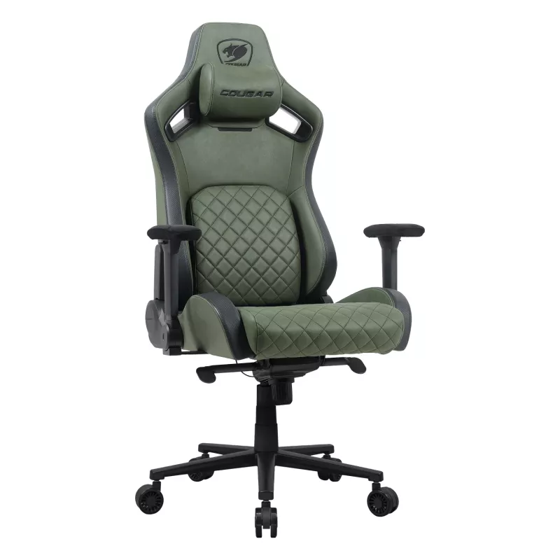 Universal-Gaming-Stuhl Cougar DEFENSOR S ARMY Grün F — gepolsterter Sitz, 150 kg max, B 760 × T 690 mm, H 129,5–137 cm