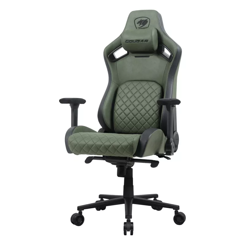 Universal-Gaming-Stuhl Cougar DEFENSOR S ARMY Grün F — gepolsterter Sitz, 150 kg max, B 760 × T 690 mm, H 129,5–137 cm