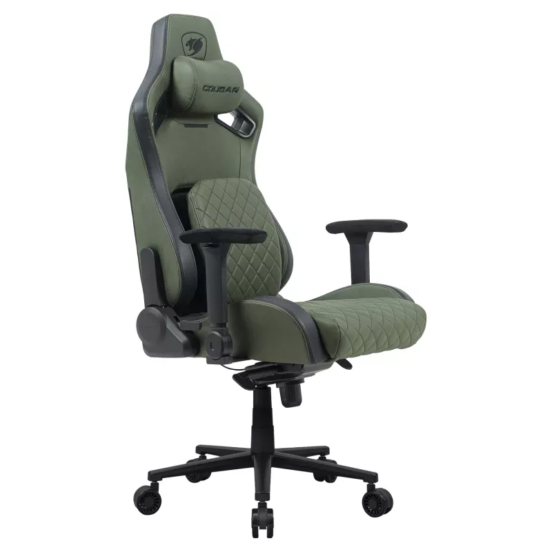 Universal-Gaming-Stuhl Cougar DEFENSOR S ARMY Grün F — gepolsterter Sitz, 150 kg max, B 760 × T 690 mm, H 129,5–137 cm