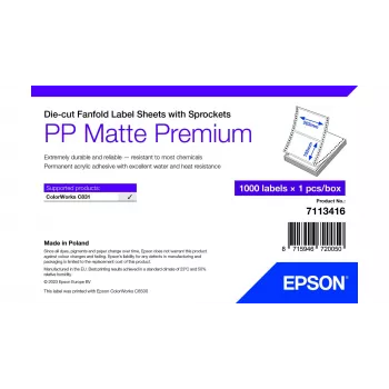 Selbstklebendes Druckeretikett Epson 7113416 Weiß 20,3x15,2 cm 1000 Stück